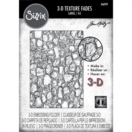 Sizzix 3D Texture Fades by Tim Holtz A5 Cobblestone 666959