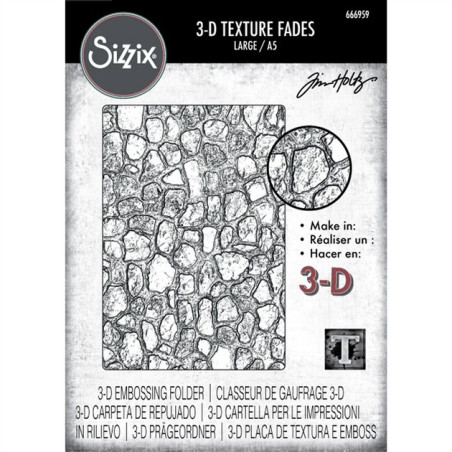 Sizzix 3D Texture Fades by Tim Holtz A5 Cobblestone 666959