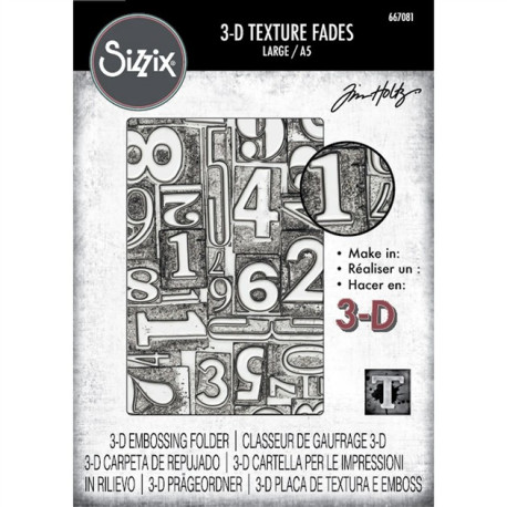 Sizzix 3D Texture Fades by Tim Holtz A5 Numbered 667081