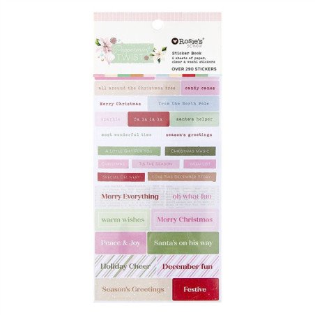 Rosie's Studio Peppermint Twist Sticker Book 6 fogli