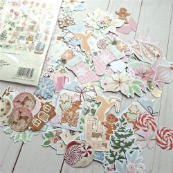 Rosie's Studio Peppermint Twist Cardstock Diecut Ephemera FOILED 110pz