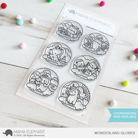 Mama Elephant WONDERLAND GLOBES Clear Stamp
