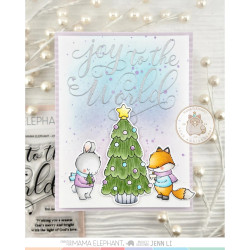 Mama Elephant JOY TO THE WORLD Clear Stamp