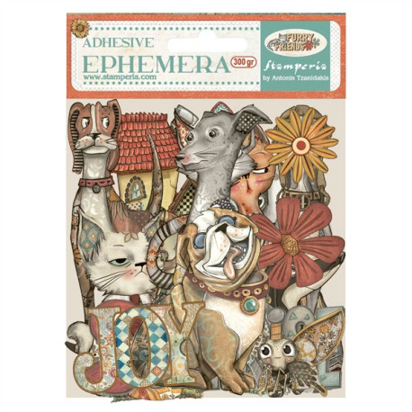 Stamperia Furry Friends Ephemera 38pz