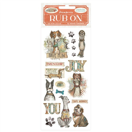 Stamperia Furry Friends Rub-On Dog