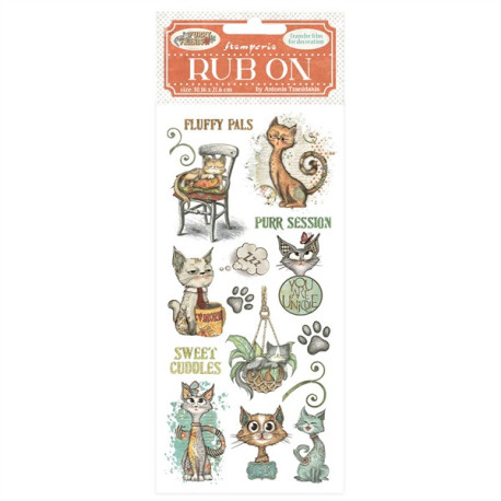 Stamperia Furry Friends Rub-On Cat