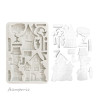 Stamperia Furry Friends Silicon Mould A5 Houses