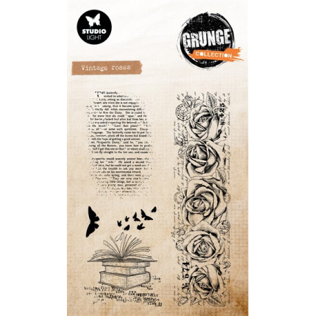 Studio Light Vintage Roses Grunge Clear Stamp
