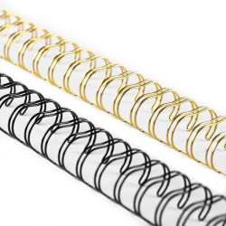 Vaessen Creative Bind Easy - Spirali Metalliche per Rilegatura 1/2'' NERE E ORO 8pz
