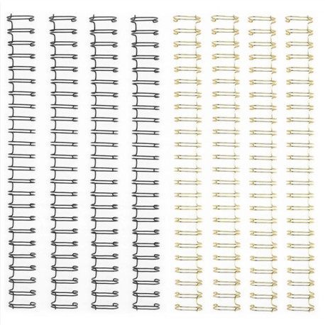 Vaessen Creative Bind Easy - Spirali Metalliche per Rilegatura 1/2'' NERE E ORO 8pz