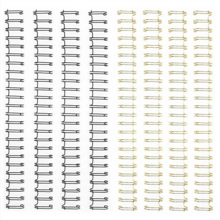 Vaessen Creative Bind Easy - Spirali Metalliche per Rilegatura 1/2'' NERE E ORO 8pz