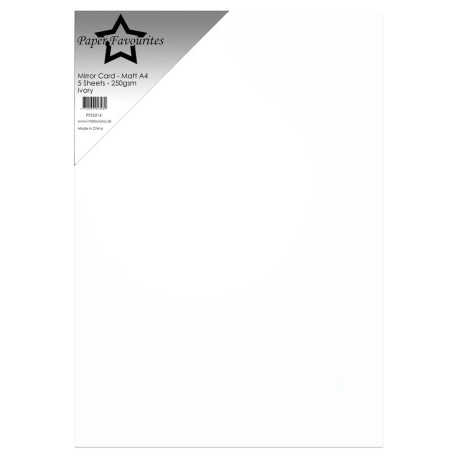 Paper Favourites Ivory A4 Mirror Card Glossy 250gsm 5fg