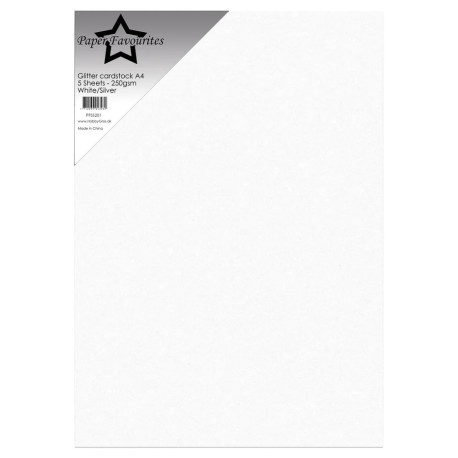 Paper Favourites A4 Glitter Cardstock White 250gsm