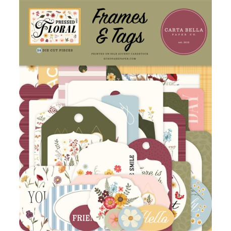 Carta Bella Pressed Floral Frames & Tags 34pz