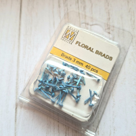 Nellie's Choice Floral Glitter Brads 3mm 40pezzi SAPPHIRE