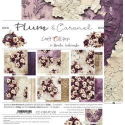 Craft o' Clock Plum And Caramel Paper Collection Set 30x30cm 6fg