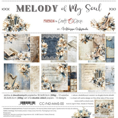 Craft o' Clock Melody Of My Soul Paper Collection Set 30x30cm 6fg