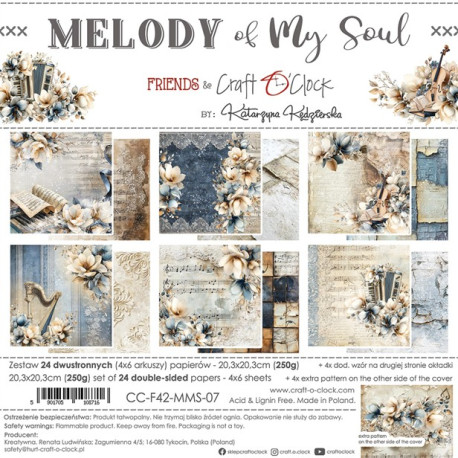 Craft o' Clock Melody Of My Soul Paper COLLECTION Set 20x20cm 24fg