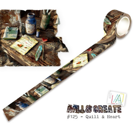 AALL & Create Quill and Heart Washi Tape 125 Layer-It-Up
