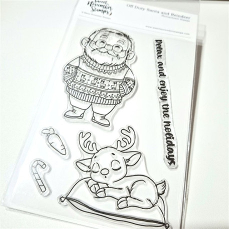 Sweet November Stamps Off Duty Santa and Reindeer