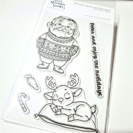 Sweet November Stamps Off Duty Santa and Reindeer