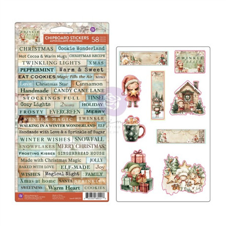 Prima Marketing Twinkle & Treats Chipboard Stickers 58pz