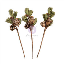 Prima Marketing Twinkle & Treats Flowers Evergreen Sprigs 3pz