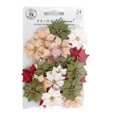Prima Marketing Twinkle & Treats Flowers Holiday Blooms 24pz