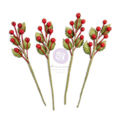 Prima Marketing Twinkle & Treats Flowers Christmas Berries 4pz