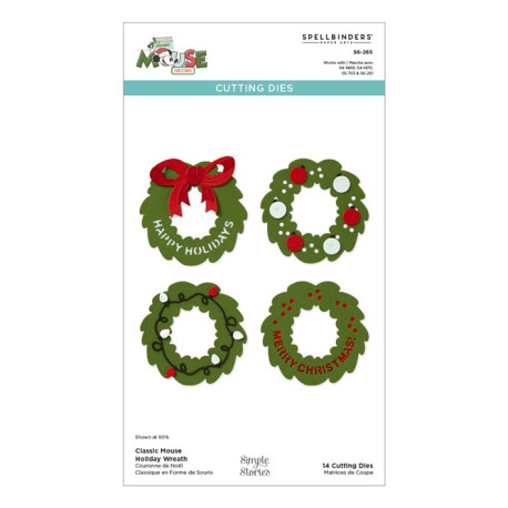 Spellbinders Classic Mouse Holiday Wreath Etched Dies