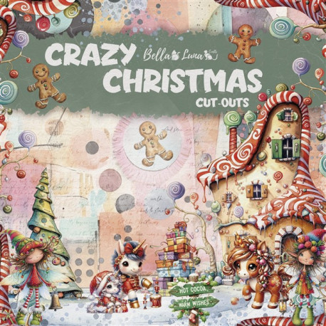 Bellaluna Crafts Crazy Christmas Cut-Outs Paper Pad 20x20cm