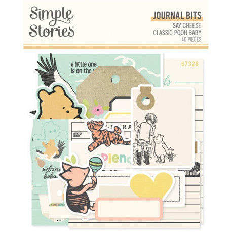 Simple Stories Say Cheese Classic Pooh Baby Journal Bits & Pieces 40pz