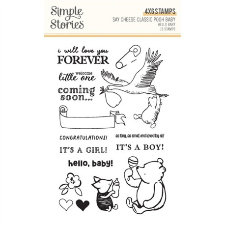 Simple Stories Say Cheese Classic Pooh Baby Stamps Hello Baby