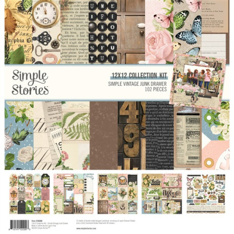Simple Stories Simple Vintage Junk Drawer Collection Kit 30x30cm