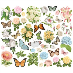 Simple Stories Simple Vintage Junk Drawer Floral Bits & Pieces 46pz