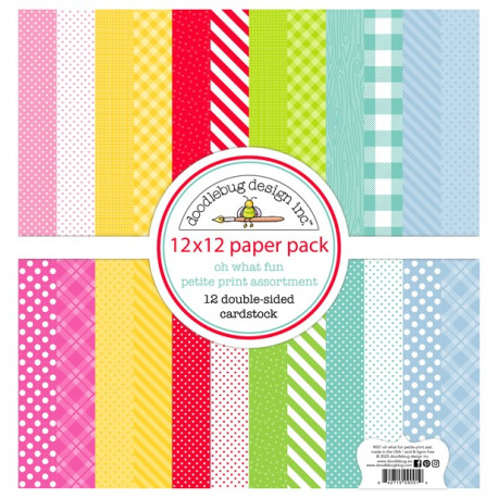 Doodlebug Design Oh What Fun Petite Print Paper Pack 30x30cm