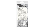 Stamper Anonymous Tim Holtz Layering Mini Stencil Set 19 3pezzi