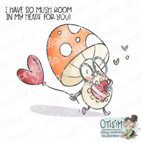 Stamping Bella MUSHROOM WITH HEART BALLOON Stamp