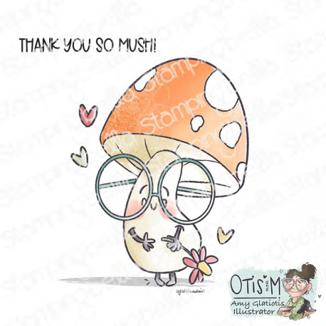 Stamping Bella MUSHROOM WITH FLOWER Stamp