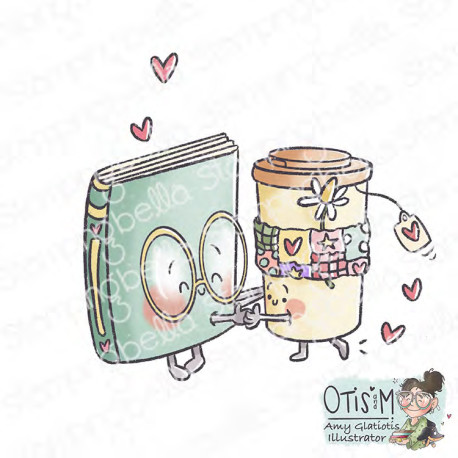 Stamping Bella SPEC-TACULAR BOOK AND TEA Stamp
