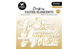 Studio Light Sentiments CLASSIC GOLD Christmas Paper Elements CON FOIL