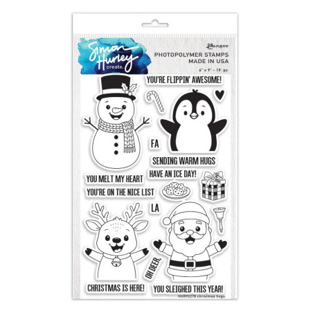 Simon Hurley Create Photopolymer Stamps 6x9 Christmas Hugs