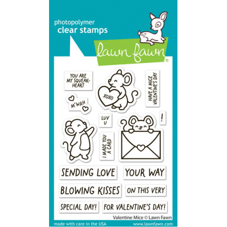 LAWN FAWN Valentine Mice Clear Stamps