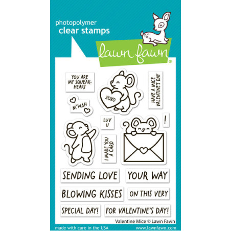 LAWN FAWN Valentine Mice Clear Stamps