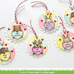 LAWN FAWN Critter Conversation Hearts Clear Stamps