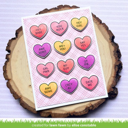 LAWN FAWN Critter Conversation Hearts Clear Stamps