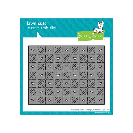LAWN FAWN Checkered Hearts Backdrop Landscape Stand-Alone Lawn Cuts Dies