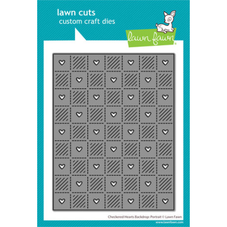 LAWN FAWN Checkered Hearts Backdrop Portrait Stand-Alone Lawn Cuts Dies