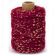 Vivant Cord Cotton Lurex Twist Bordeaux and Gold 50 MT 2MM