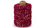 Vivant Cord Cotton Lurex Twist Bordeaux and Gold 50 MT 2MM